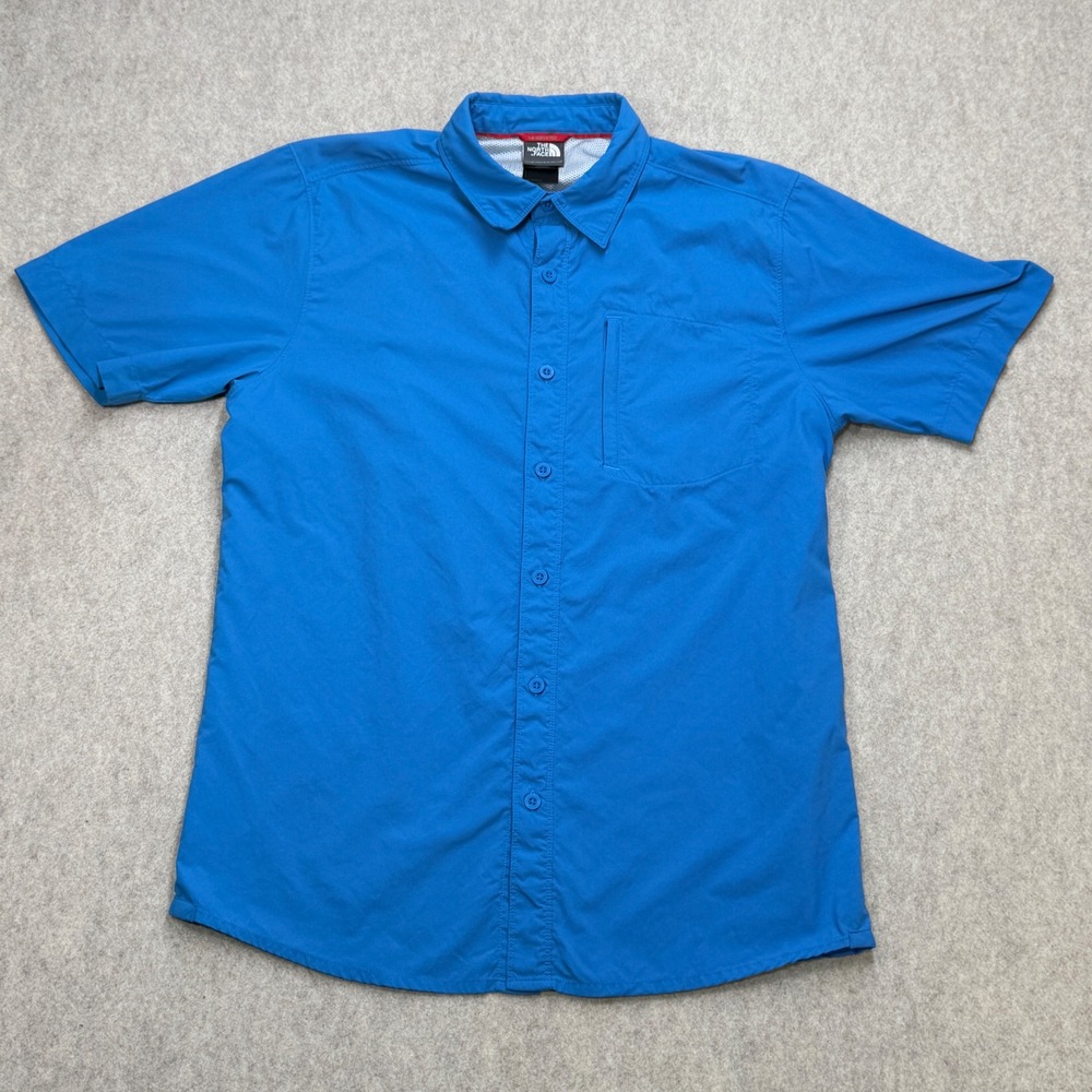 The North Face Button Up Shirt Mens M Blue Hiking Gorpcore Technical Outdoor